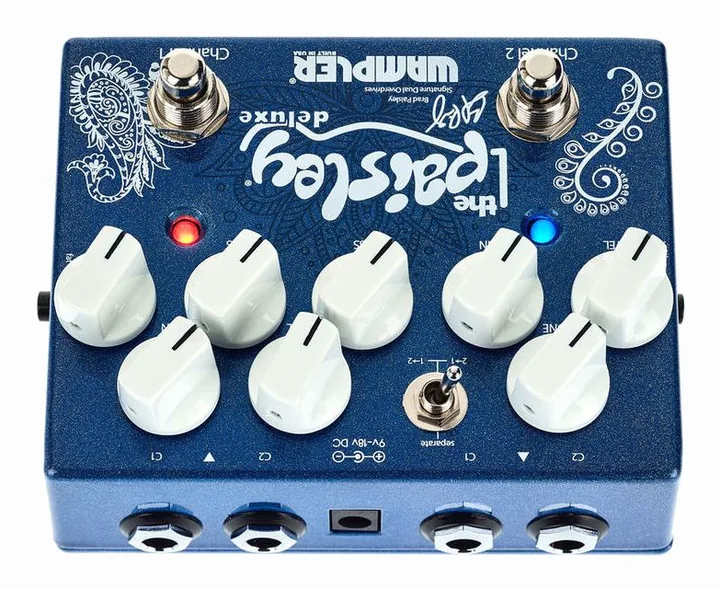 Wampler Paisley Deluxe Overdrive, manopole viste dall'alto