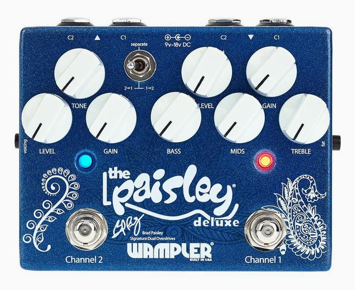 Wampler Paisley Deluxe Overdrive, grafica del pannello superiore