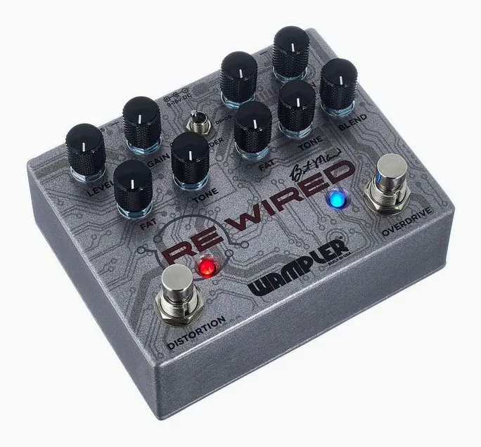 Wampler ReWired Brent Mason Overd/Dist, led e interruttore a pedale