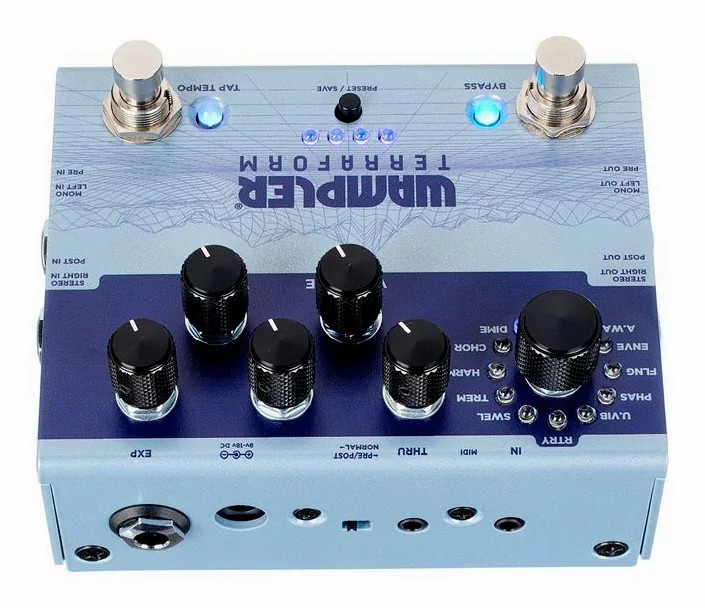 Wampler Terraform Modulator, manopole viste dall'alto