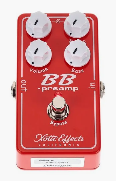 Xotic BB Preamp V1.5, grafica del pannello superiore