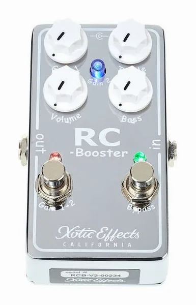 Xotic RC Booster V2 Boost/Overdrive, manopole viste dall'alto