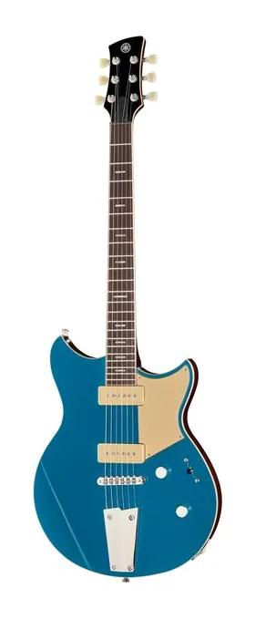 Yamaha Revstar RSP02T Swift Blue inquadrato di fronte su sfondo neutro