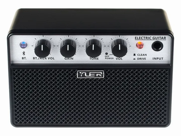Yuer BA-10E Portable Amp BT, logo e finiture del pannello frontale