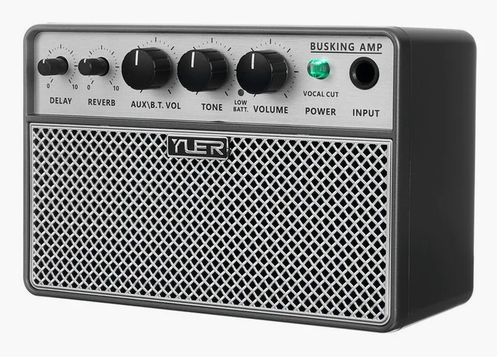 Yuer BA-10Pro Mini Busking Amp, pannello dei controlli in primo piano