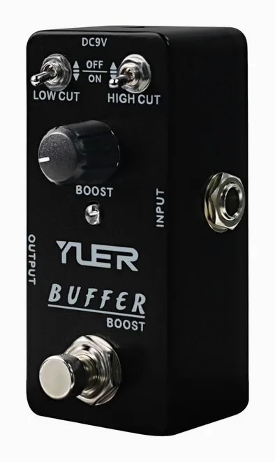Yuer RS-21 Buffer Boost, footswitch in primo piano
