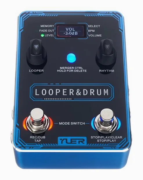 Yuer XS-04 Looper & Drum, connettori sul retro dell'unita