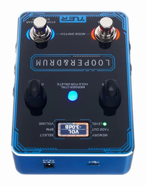 Yuer XS-04 Looper & Drum, connettori sul retro dell'unita