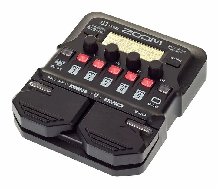 Zoom G1 Four Multi-Effect-Pedal, grafica del pannello superiore