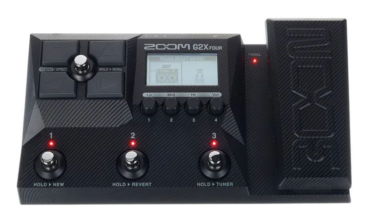 Zoom G2X FOUR Guitar Multi-Effect, grafica del pannello superiore